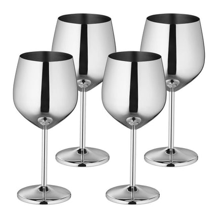 Pahare de vin din oțel inoxidabil, set de 4