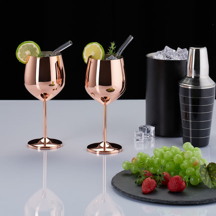 Pahare de vin din oțel inoxidabil, set de 4
