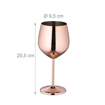 Pahare de vin din oțel inoxidabil, set de 4