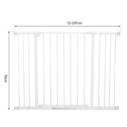 Poarta Scari Usi metalice Bariera de protectie Poarta fara gaurire Reglabila 76-107X76Cm Alb