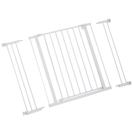Poarta Scari Usi metalice Bariera de protectie Poarta fara gaurire Reglabila 76-107X76Cm Alb