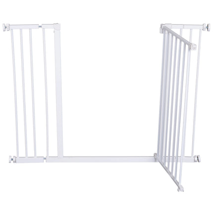 Poarta Scari Usi metalice Bariera de protectie Poarta fara gaurire Reglabila 76-107X76Cm Alb