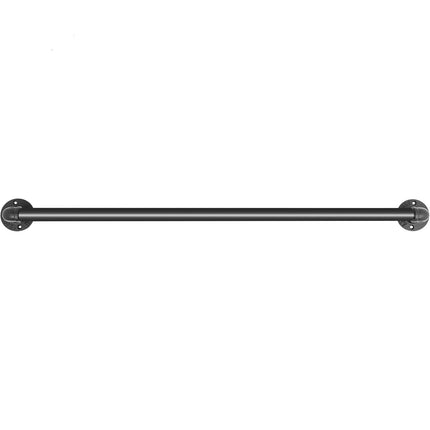 Stair Handrail, 61 cm Carbon Steel Wall-Mount Pipe, Black