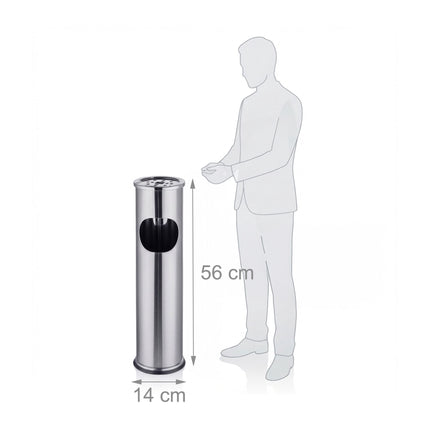 Scrumieră verticală cu recipient de 8 litri – oțel inoxidabil