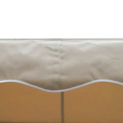 Beige folding patio awning, crank operated, 4.5x3.4M
