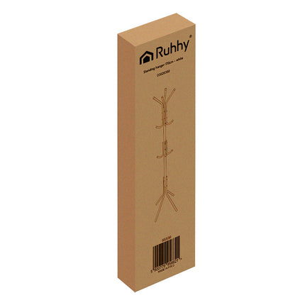 Suport de haine vertical, metal alb, 170 cm, 3 niveluri