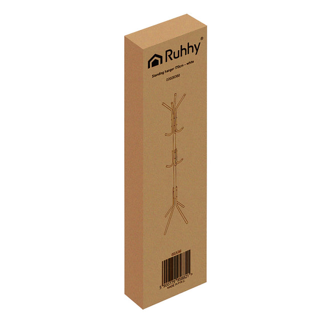 Suport de haine vertical, metal alb, 170 cm, 3 niveluri