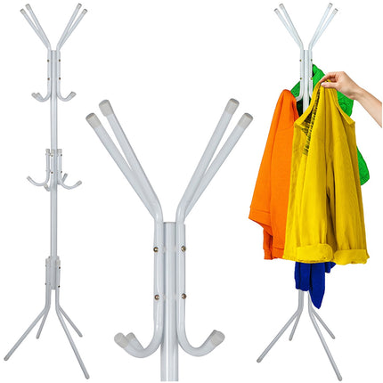 Suport de haine vertical, metal alb, 170 cm, 3 niveluri