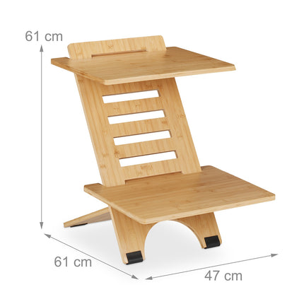 Standing bamboo desk top