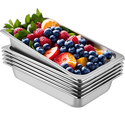 Steam Table Pans, Full Size Stainless Steel, 6-Pack