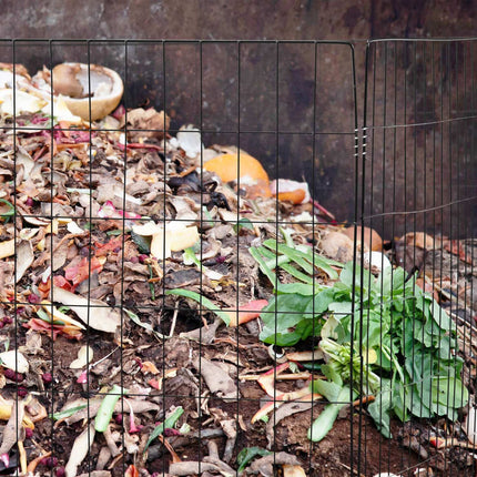 Set de 2 containere de compost din oțel - Deșeuri de grădină de mare capacitate