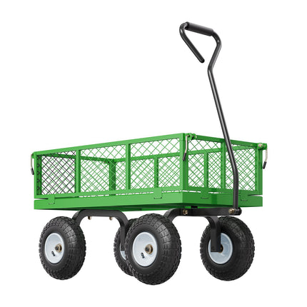 Steel Garden Cart 680 lb, 10 Inch Tires, Removable Sides
