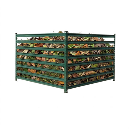 Composter de grădină din oțel cu design cu lamele deschise