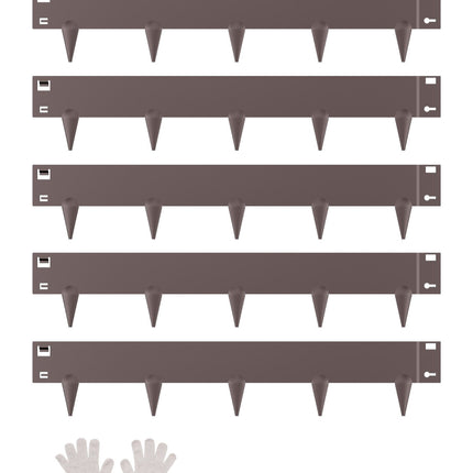 Steel Landscape Edging, 5-Pack 39 x 4 in Brown, Galvanized