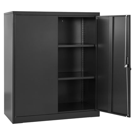 Steel Storage Cabinet 106 cm, Lockable, 2 Adjustable Shelves