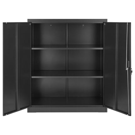 Steel Storage Cabinet 106 cm, Lockable, 2 Adjustable Shelves