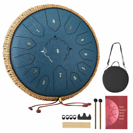 Steel Tongue Drum, 12-Inch 13-Note C Major, Mallets