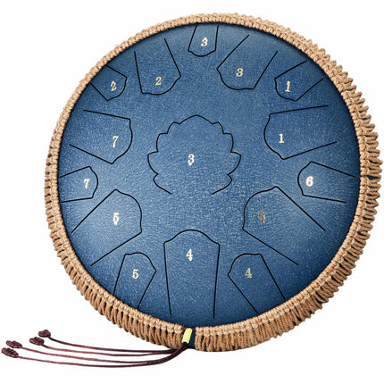 Steel Tongue Drum 14-Inch, 15 Notes, C Major, Bag
