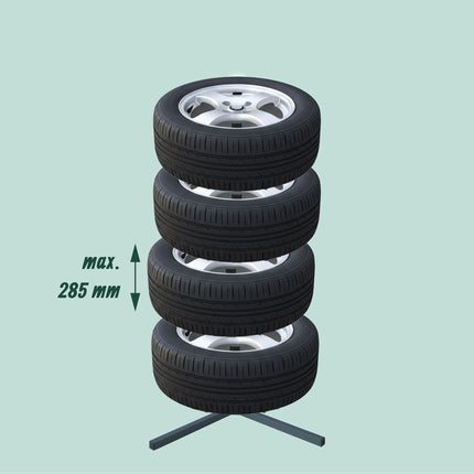 Suport din oțel pentru 4 anvelope, lățime 285 mm, sarcină 120 kg