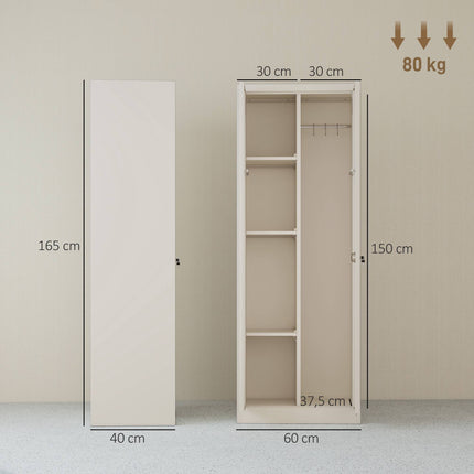 Dulap utilitar din oțel cu rafturi reglabile, 60x40x165 cm