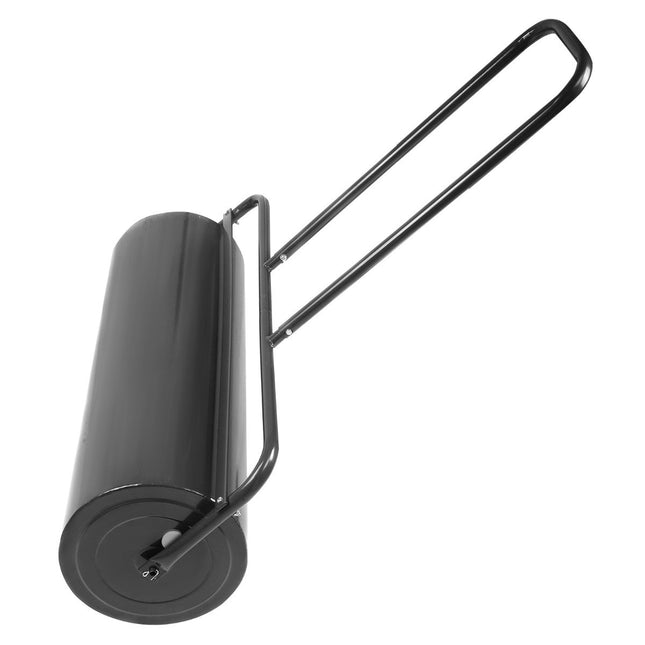 Rolă de gazon din oțel cu rolă de apă și nisip Rolă de gazon cu rolă grea Rolă de mână cu mâner în formă de U Negru