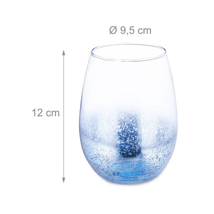 Set de 2 pahare de vin fara tulpina albastre