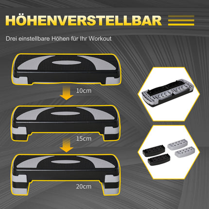 Adjustable Aerobic Stepper, 3 heights, 150 kg capacity
