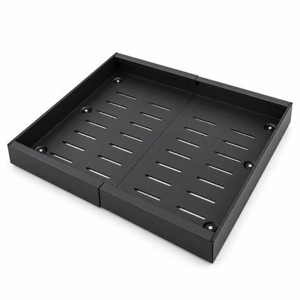 Stick-On Telescopic Drawer for Kitchen Cabinets, 30 kg Load, 42 cm Deep, Black