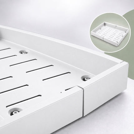 Stick-On Telescopic Drawer for Kitchen Cabinets, 30 kg Load, 42 cm Deep, White