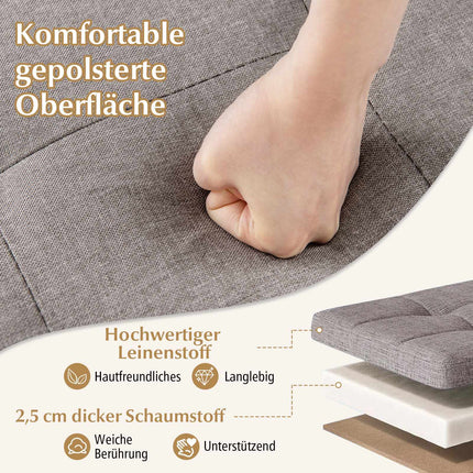 Bancă de depozitare cu tavă, in, 76 cm, capacitate 78 l, gri