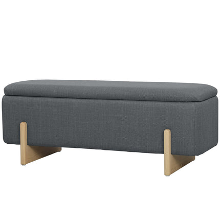 Bancă de depozitare otomană, pernă din spumă, gri închis, 111x44x44,5 cm