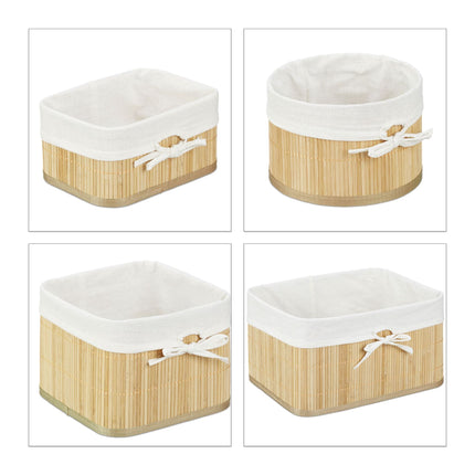 Coșuri de depozitare Set 4 Bambus