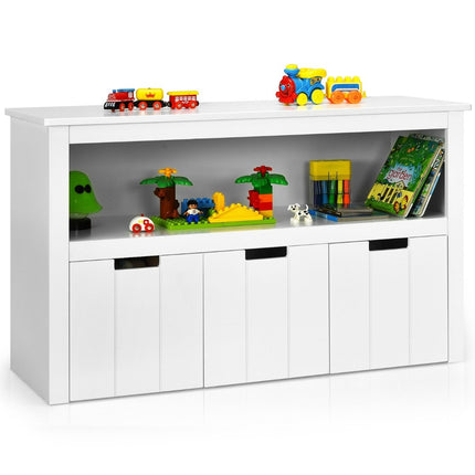 Dulap depozitare cu sertare Dulap copii din lemn cu roți 101 x 33 x 62cm Alb