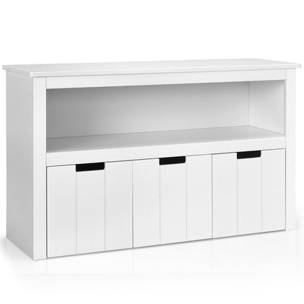 Dulap depozitare cu sertare Dulap copii din lemn cu roți 101 x 33 x 62cm Alb