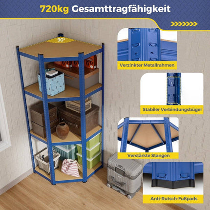 Raft de depozitare 70 x 70 x 180 cm Raft rezistent cu 4 rafturi reglabile albastru