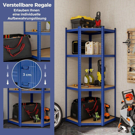 Raft de depozitare 70 x 70 x 180 cm Raft rezistent cu 4 rafturi reglabile albastru