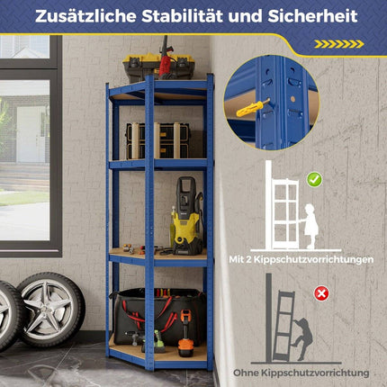 Raft de depozitare 70 x 70 x 180 cm Raft rezistent cu 4 rafturi reglabile albastru