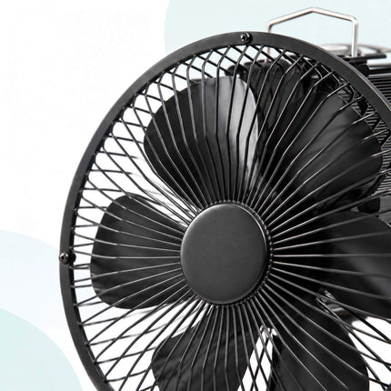 Stove Fan with Safety Guard and 6 Blades, No Mains Power, Black