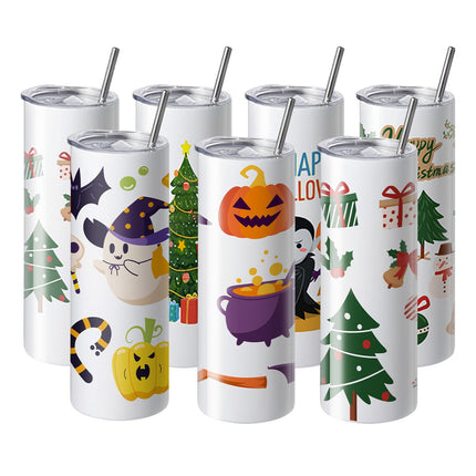 Sublimation Tumblers, 16-Pack 20 oz Stainless Steel with Lids