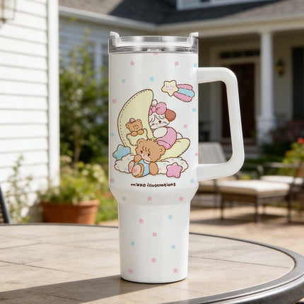 Sublimation Tumblers 8-Pack, 40 oz, Handle, Lids, Straws