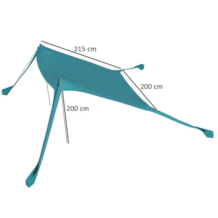 Waterproof sunshade with UV protection, 2.15x2x2M sky blue