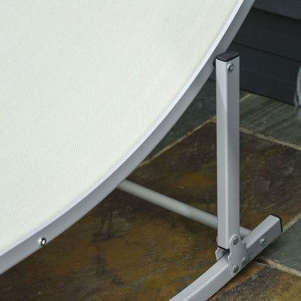 Sezlonguri Set 2 Sezlonguri Aluminiu Textline Ergonomic Pliabile Bej 165X61X63Cm