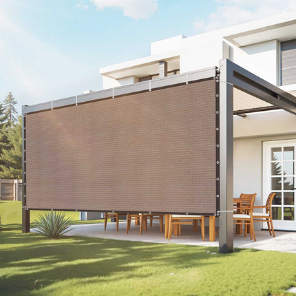 Sun Shade Cloth 8 x 12 ft, 90% Block, HDPE Brown