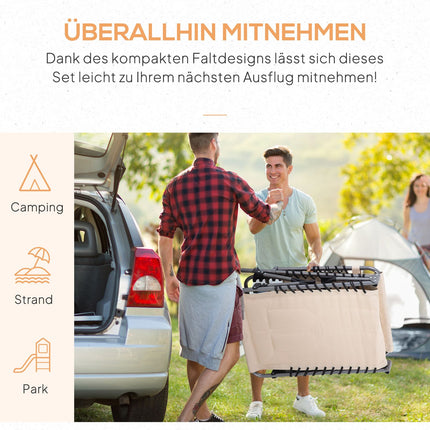 Șezlong, șezlong de grădină pliabil cu pernă, buzunar lateral, șezlong cu spătar reglabil în 5 direcții, șezlong de camping rezistent la intemperii poate susține până la 130 kg, pentru grădină, plajă, piscină, bej Aosom