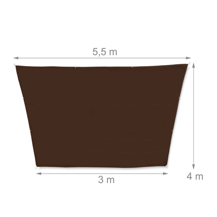 Vela de soare maro trapezoidal
