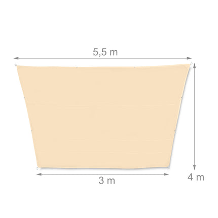 Vela de soare maro trapezoidal