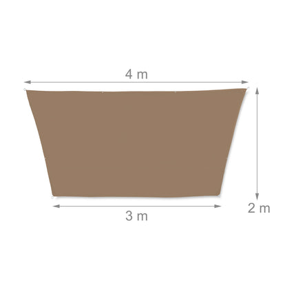 Sun sail trapezoidal cafea maro