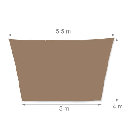 Sun sail trapezoidal cafea maro