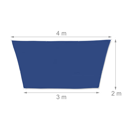 Vela de soare trapezoidală albastru închis