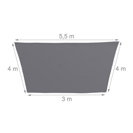 Pânză de soare trapezoidală gri